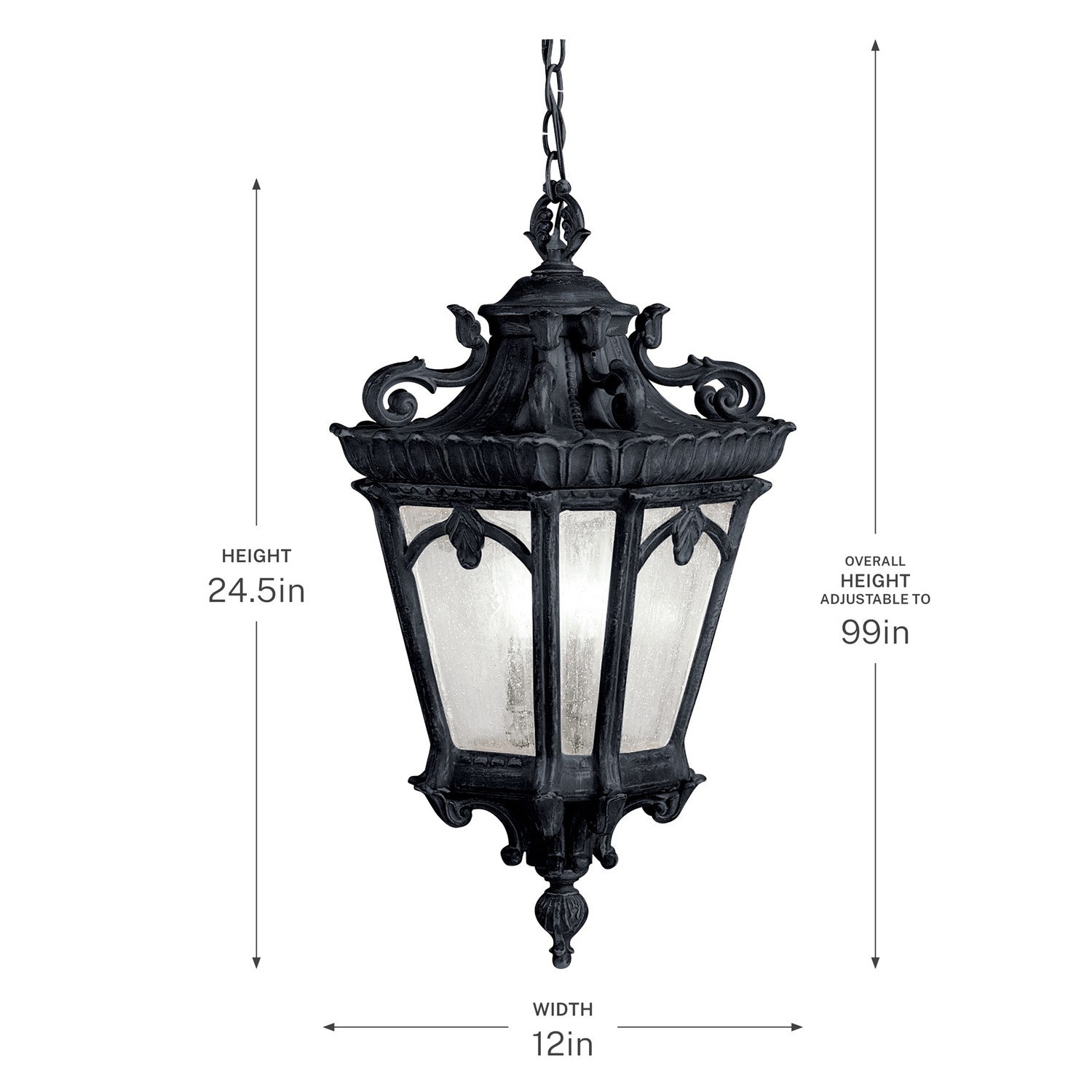 Suspension extérieure 3 lumières | Tournai