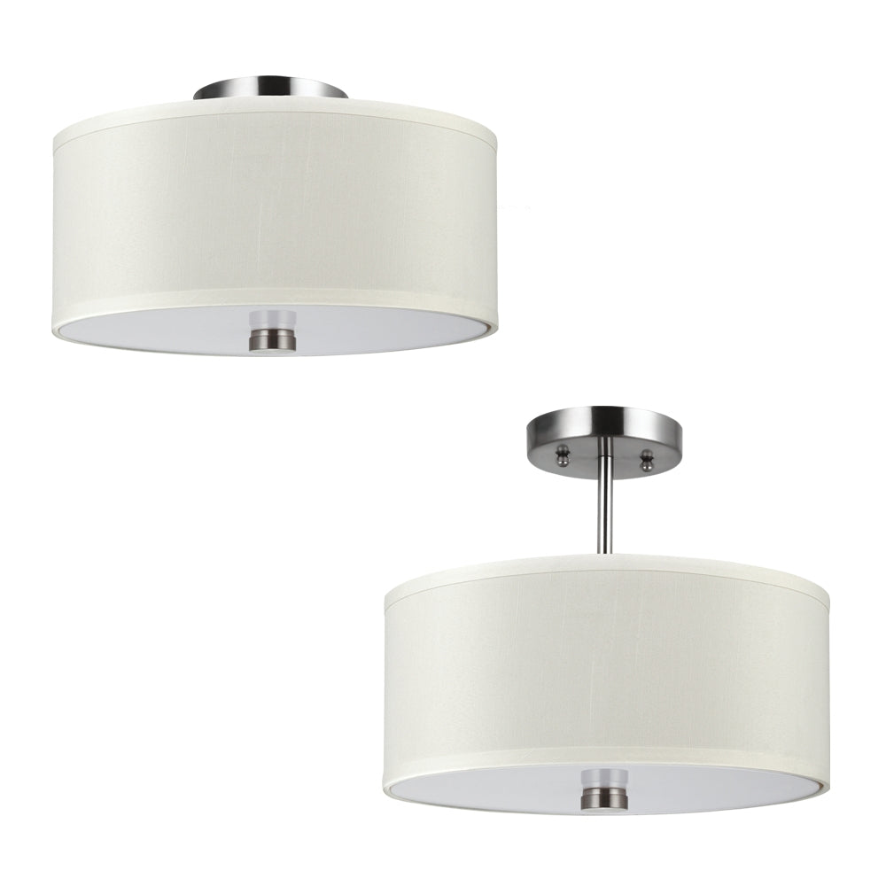 Semi-plafonnier ou suspension convertible 2 lumières | Dayna Shade Pendants