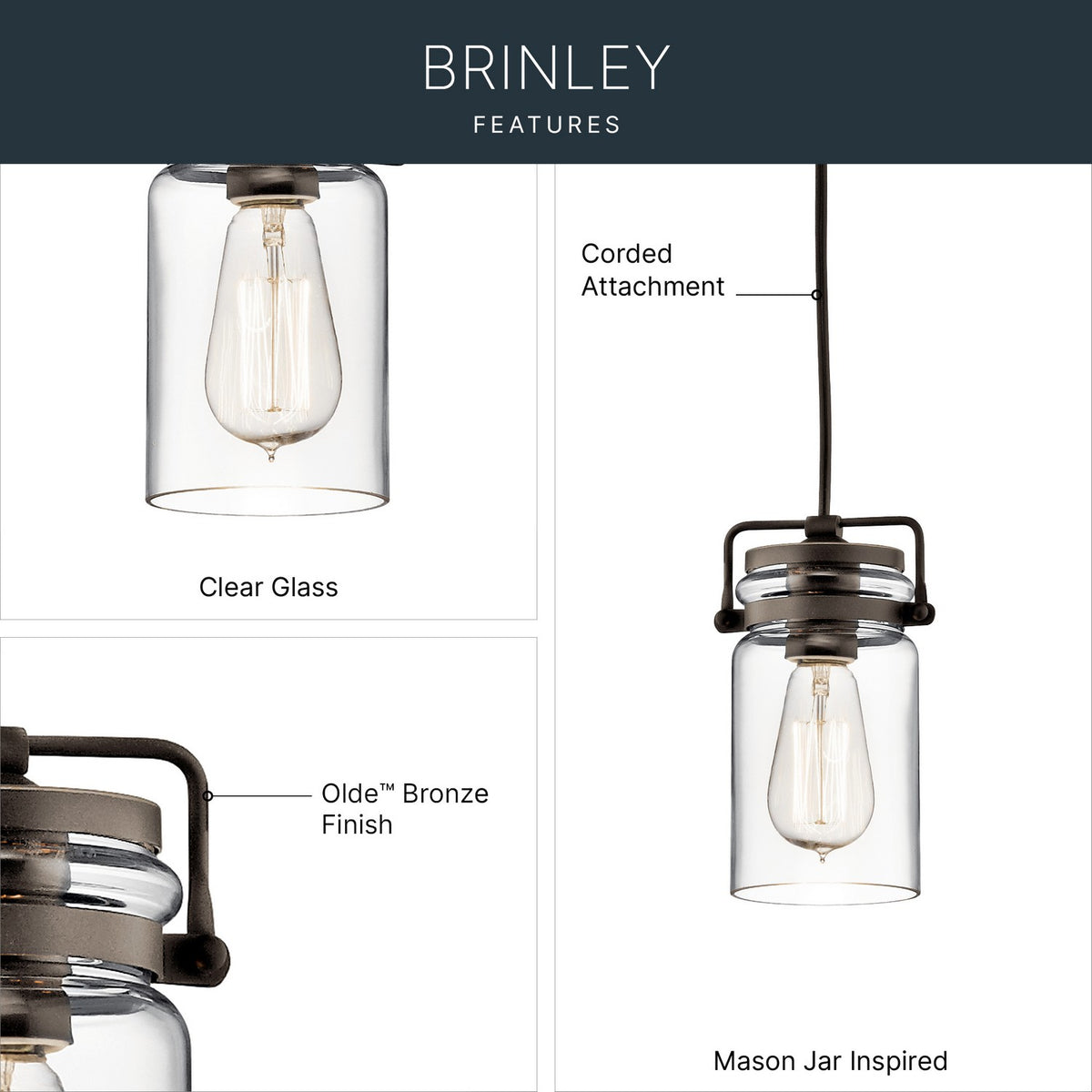 Mini-suspension 1 lumière | Brinley