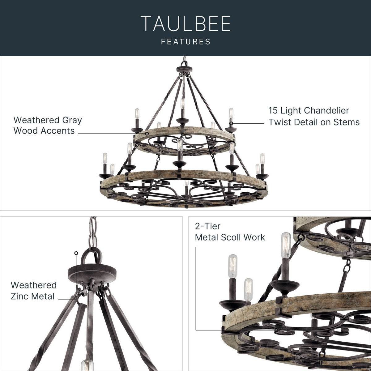Lustre 15 lumières | Taulbee