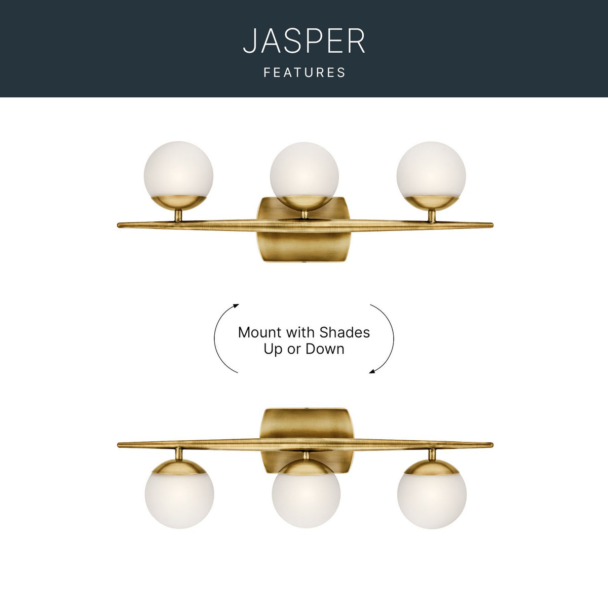 Applique de salle de bain 3 lumières | Jasper