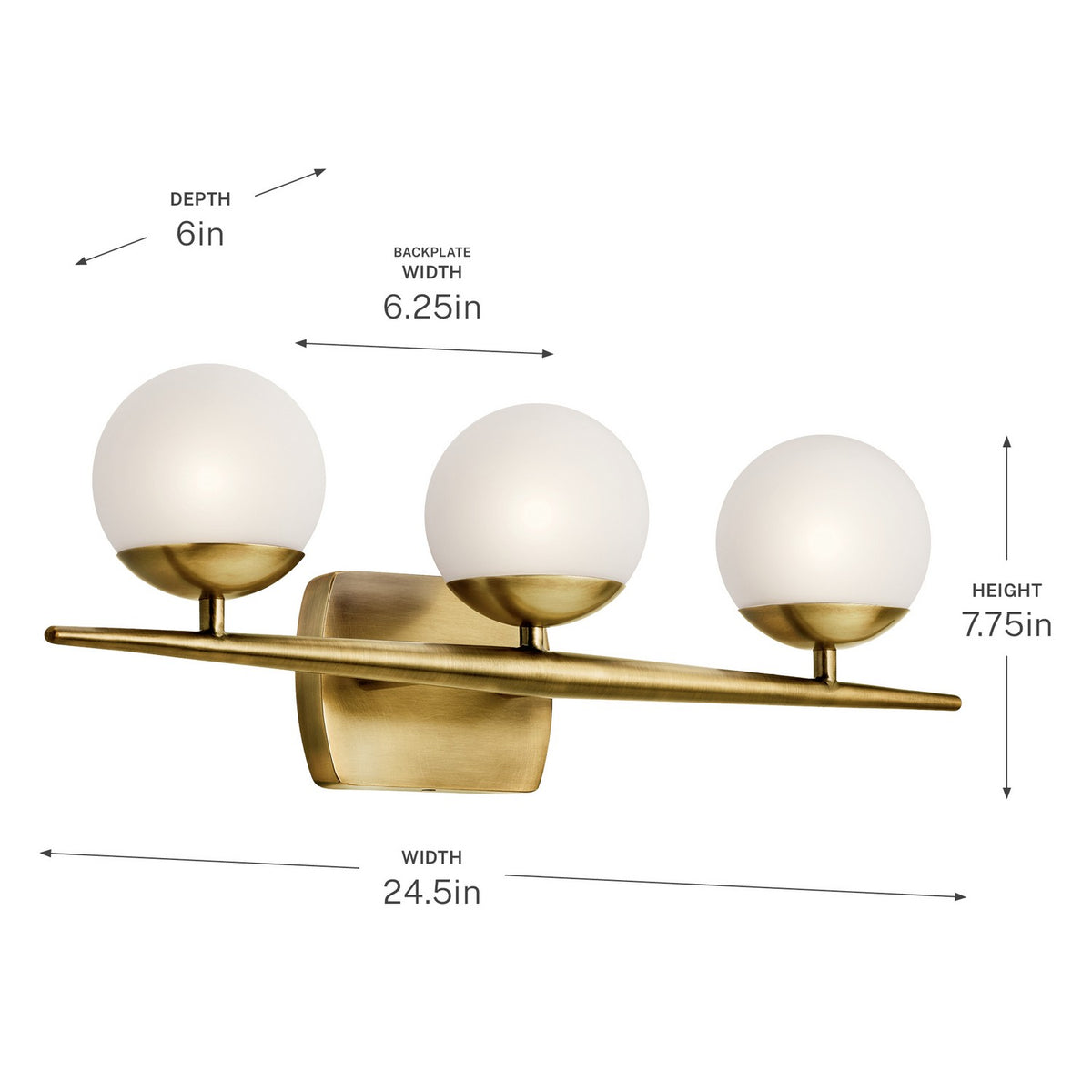 Applique de salle de bain 3 lumières | Jasper