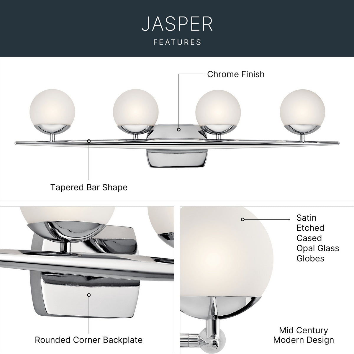 Applique de salle de bain 4 lumières | Jasper