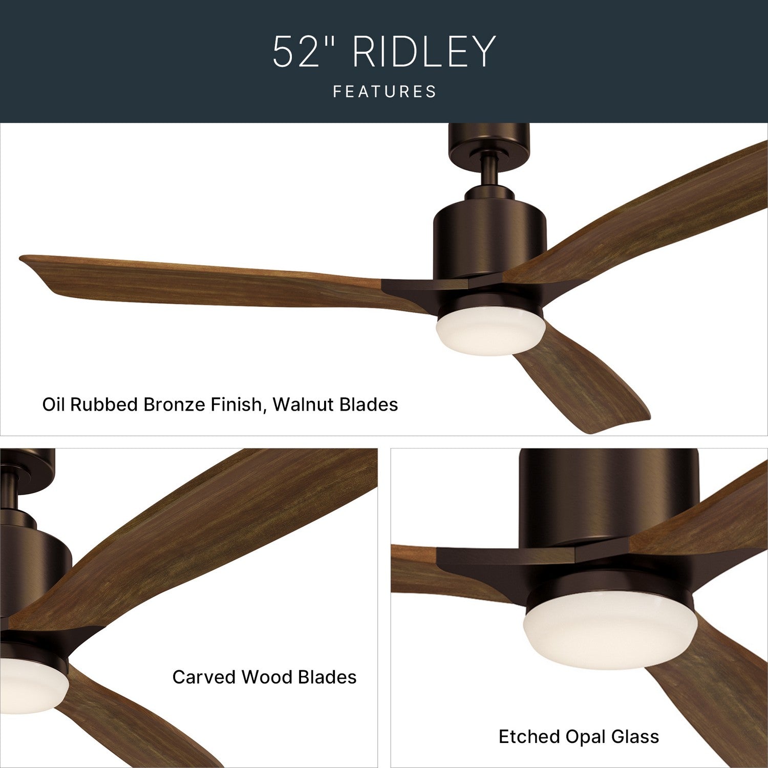Ventilateur de plafond 52 po | Ridley II