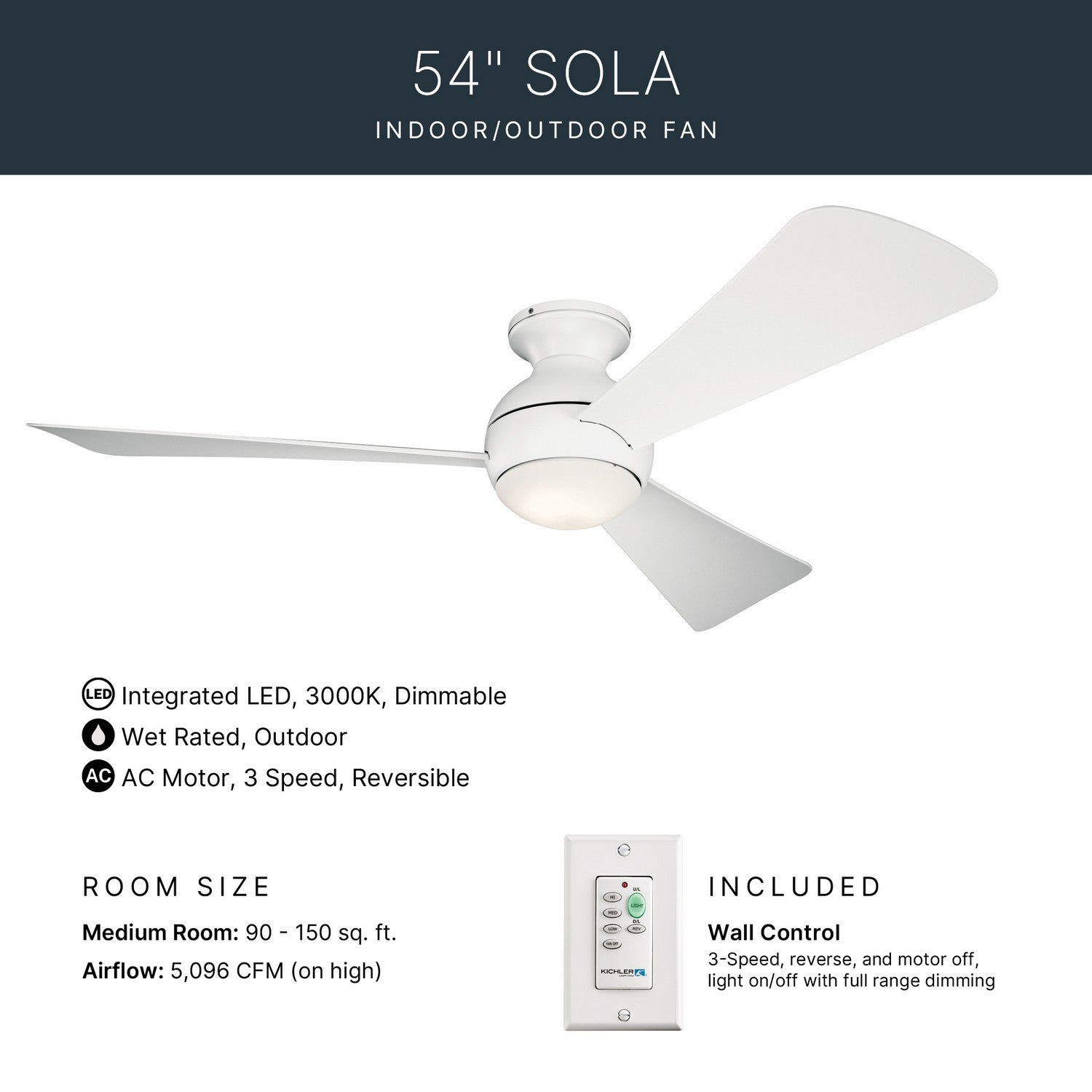 Ventilateur de plafond 54 po | Sola