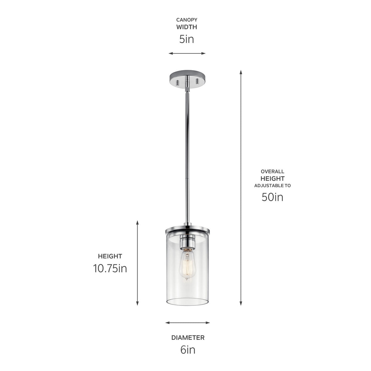 Mini-suspension 1 lumière | Crosby