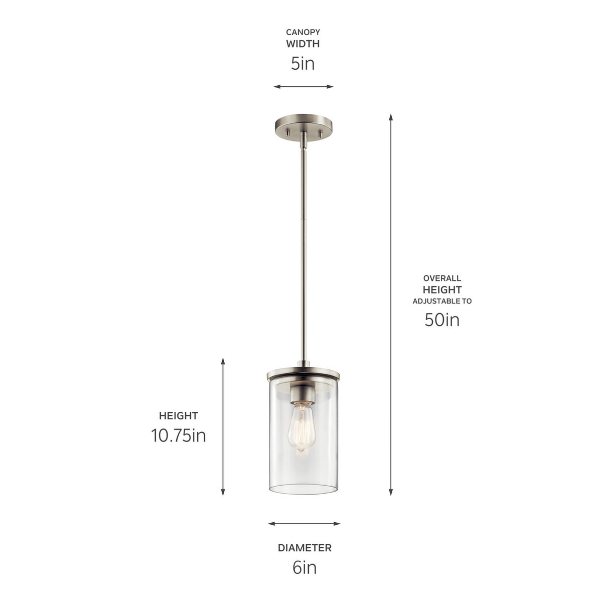 Mini-suspension 1 lumière | Crosby