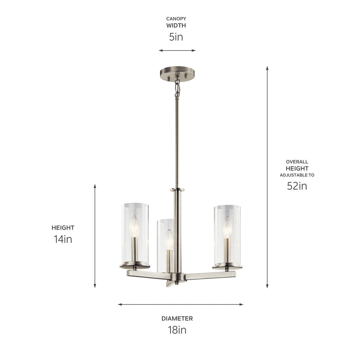 Lustre ou semi-plafonnier 3 lumières | Crosby