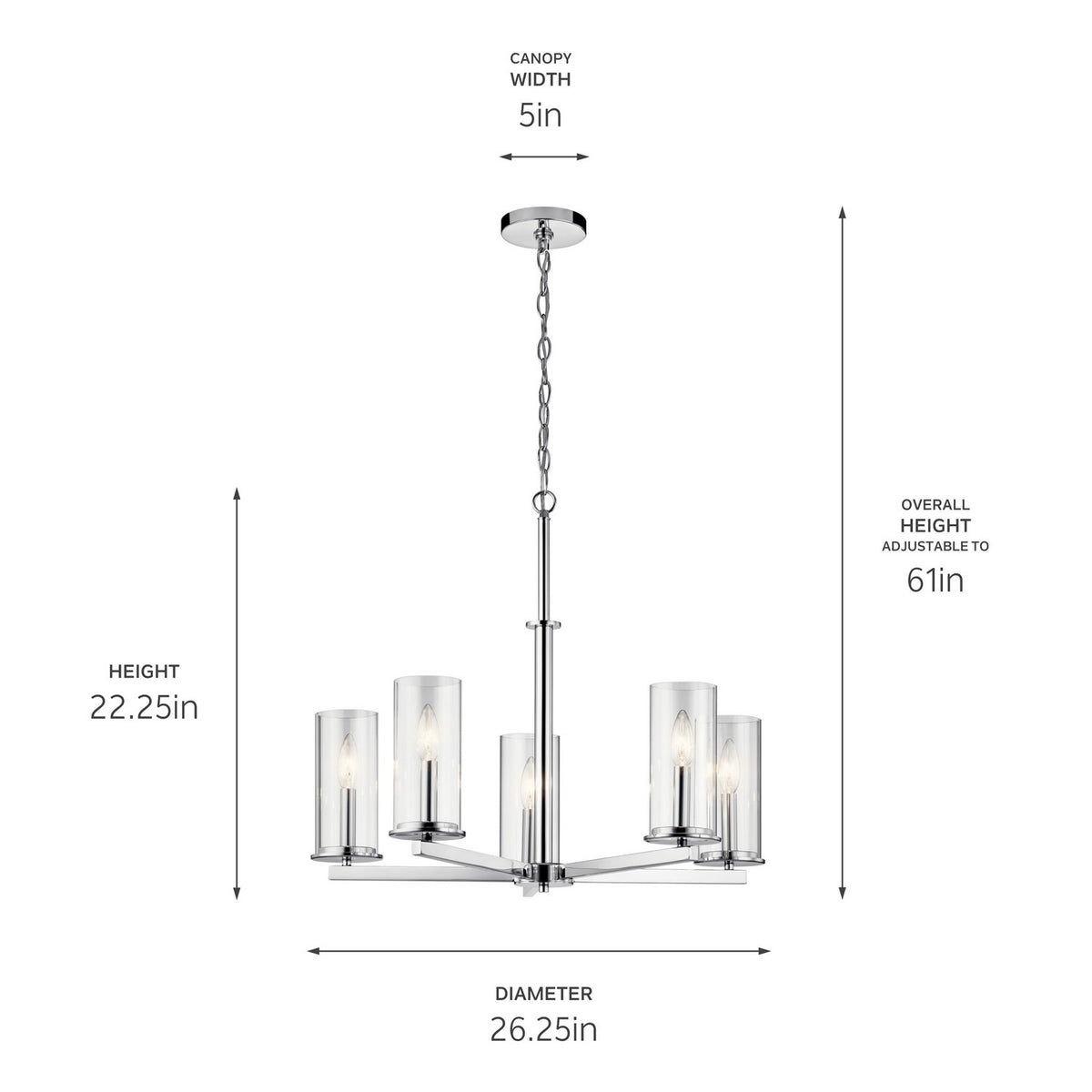 Lustre 5 lumières | Crosby