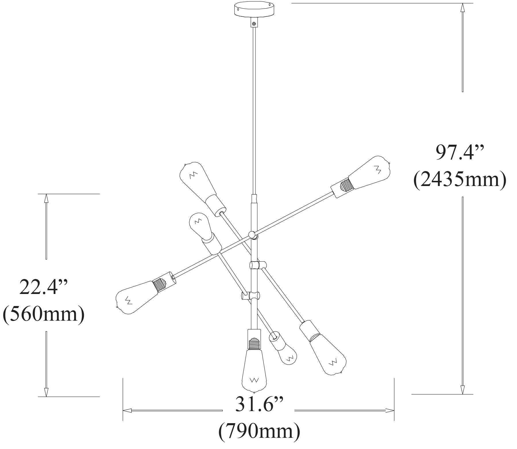 Luminaire suspendu | 817P — 28 po