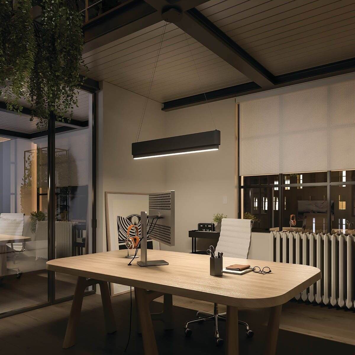 Walman Suspension lineaire Noir DEL INTÉGRÉ - 84316MBK | ELAN