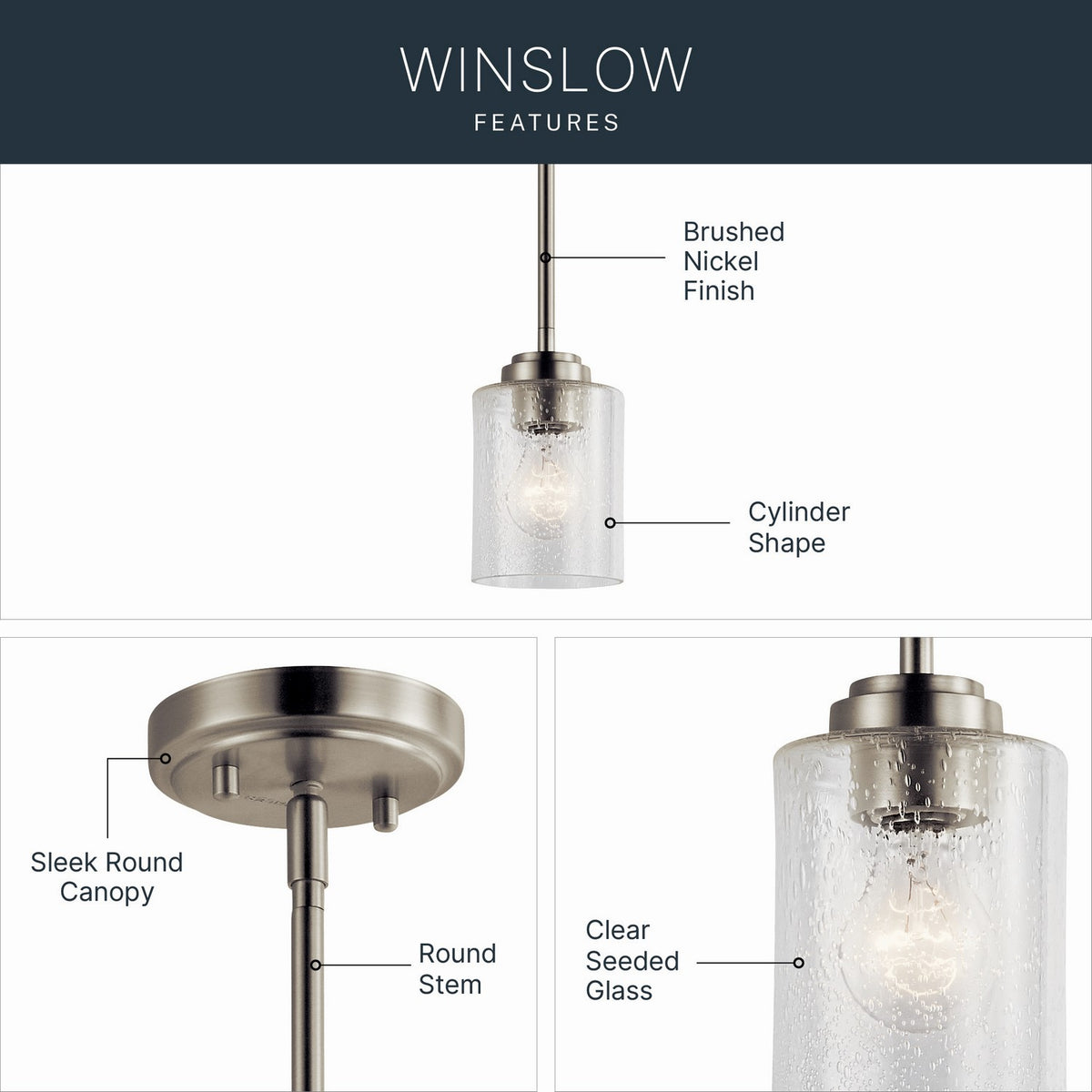 Mini-suspension 1 lumière | Winslow
