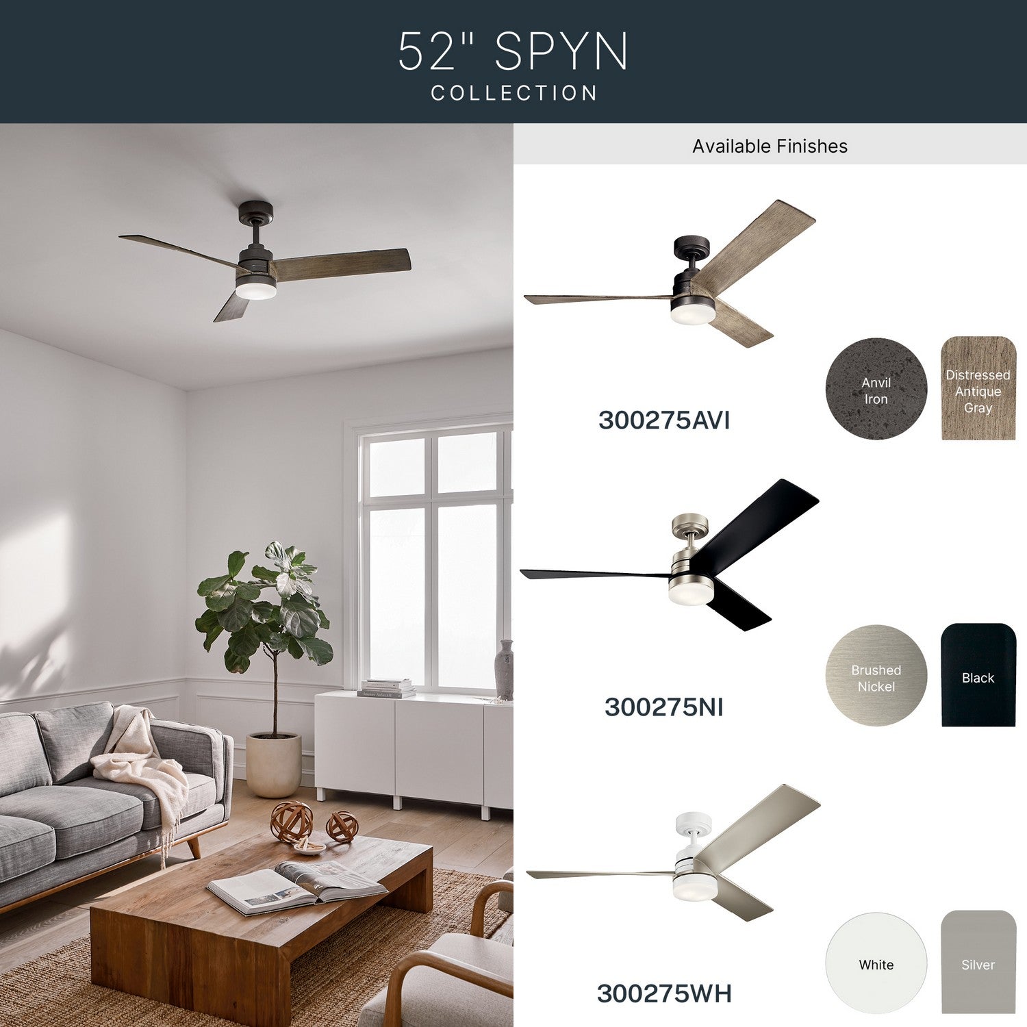 Ventilateur de plafond 52 po | Spyn