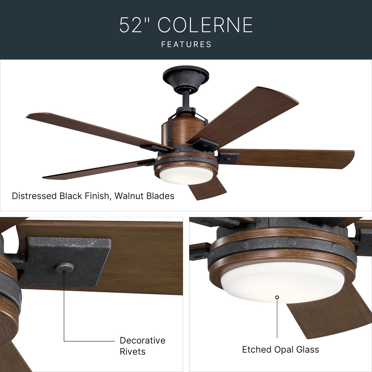 Ventilateur de plafond 52 po | Colerne