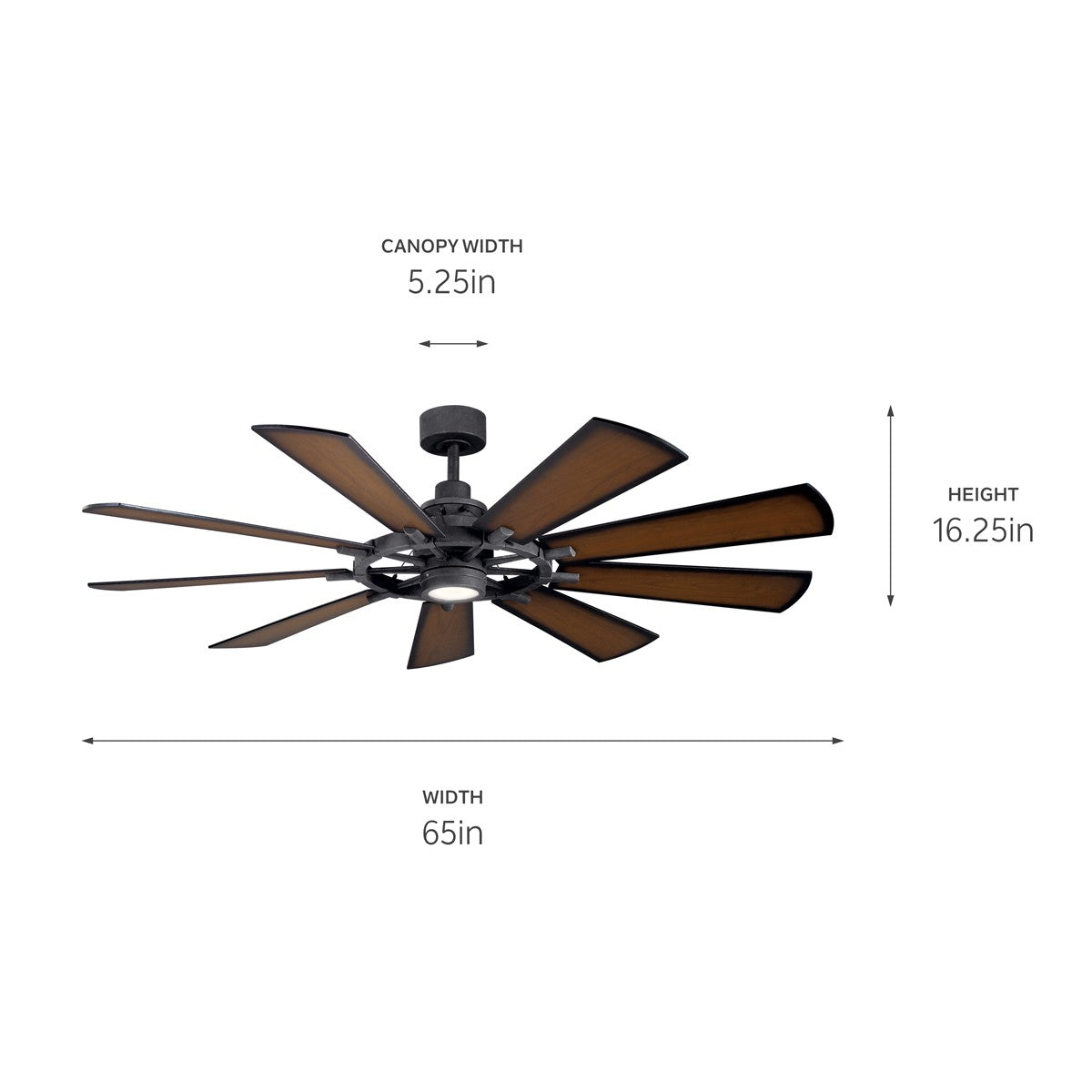 Ventilateur de plafond 65 po | Gentry