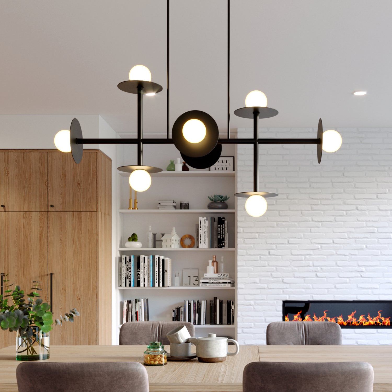 Lustre linéaire 8 lumières | Nodes