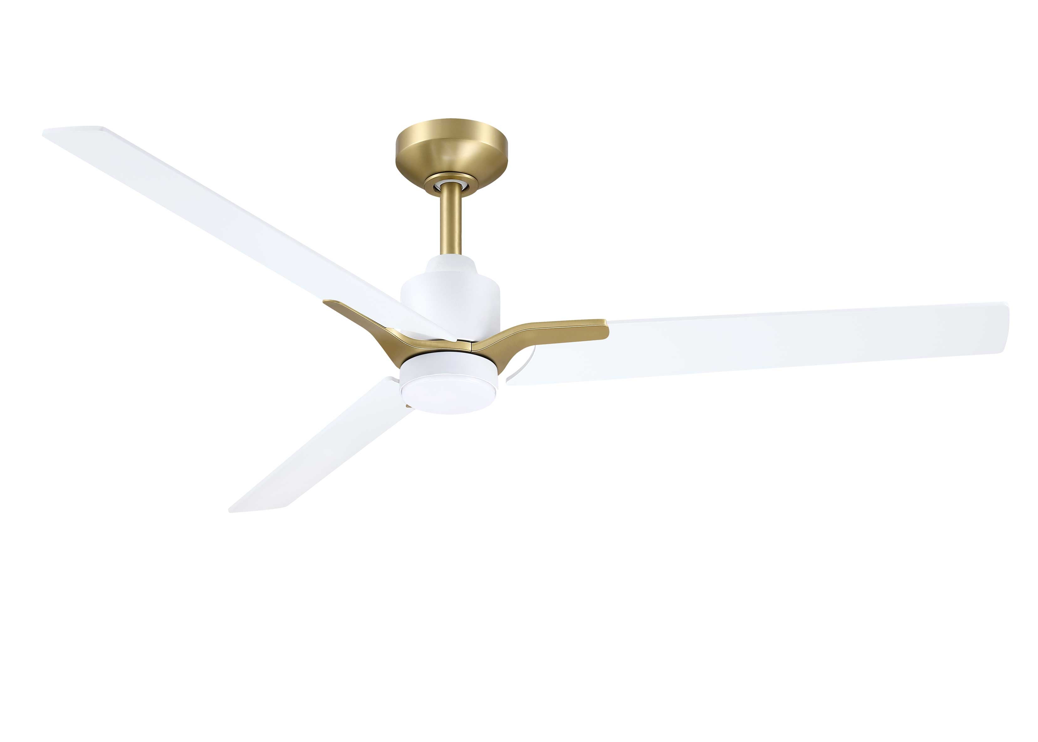 ANCON Ventilateur Blanc, or DEL INTÉGRÉ - AC40152-MWH/BRS | KENDAL