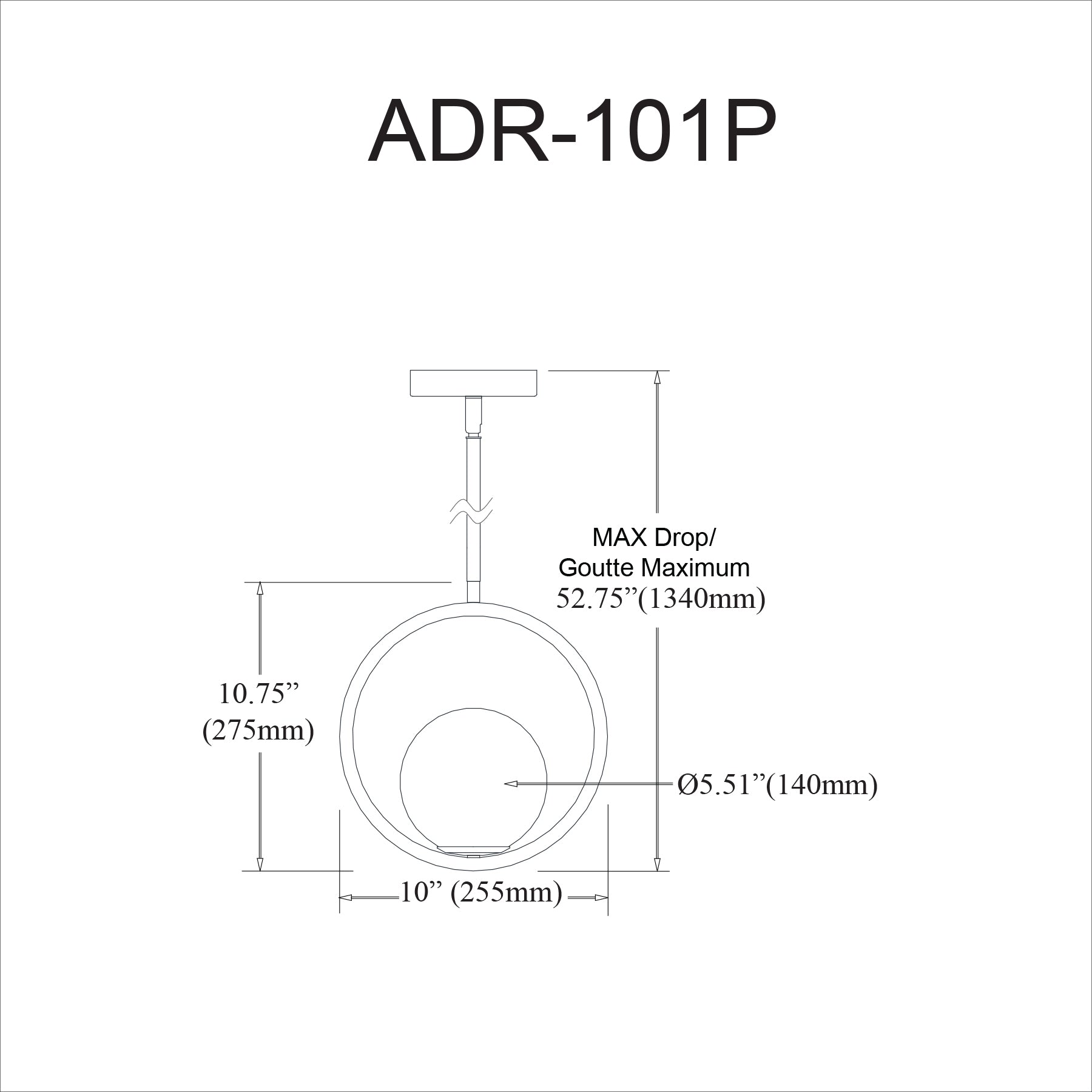 Luminaire suspendu | ADRIENNA — 10 po