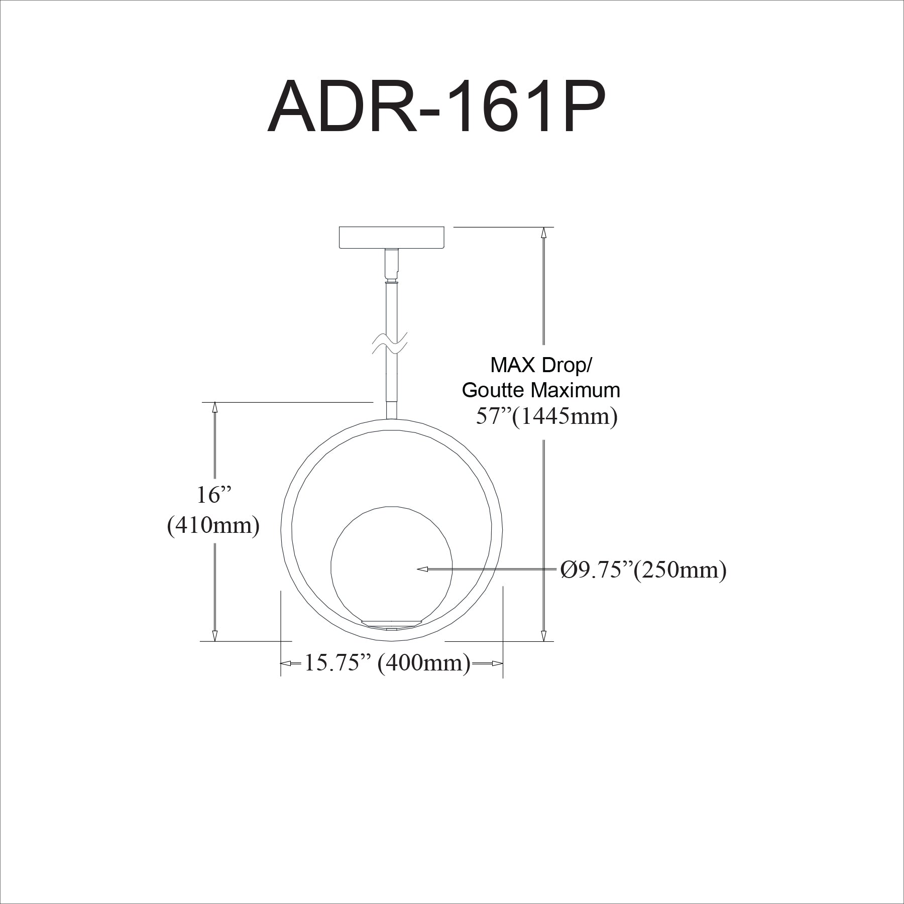 Luminaire suspendu | ADRIENNA — 16 po