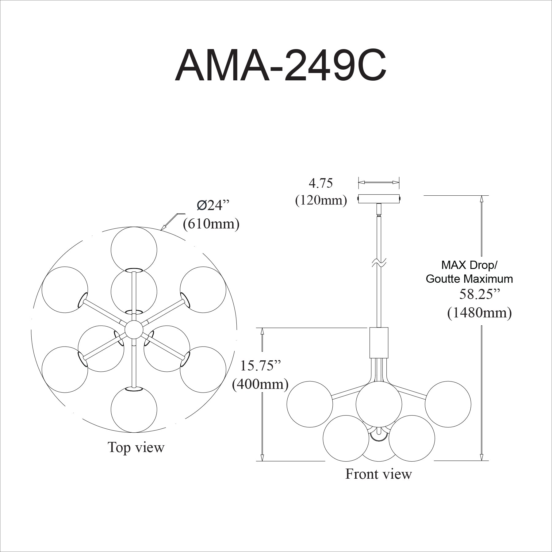 Luminaire suspendu | AMANDA — 24 po