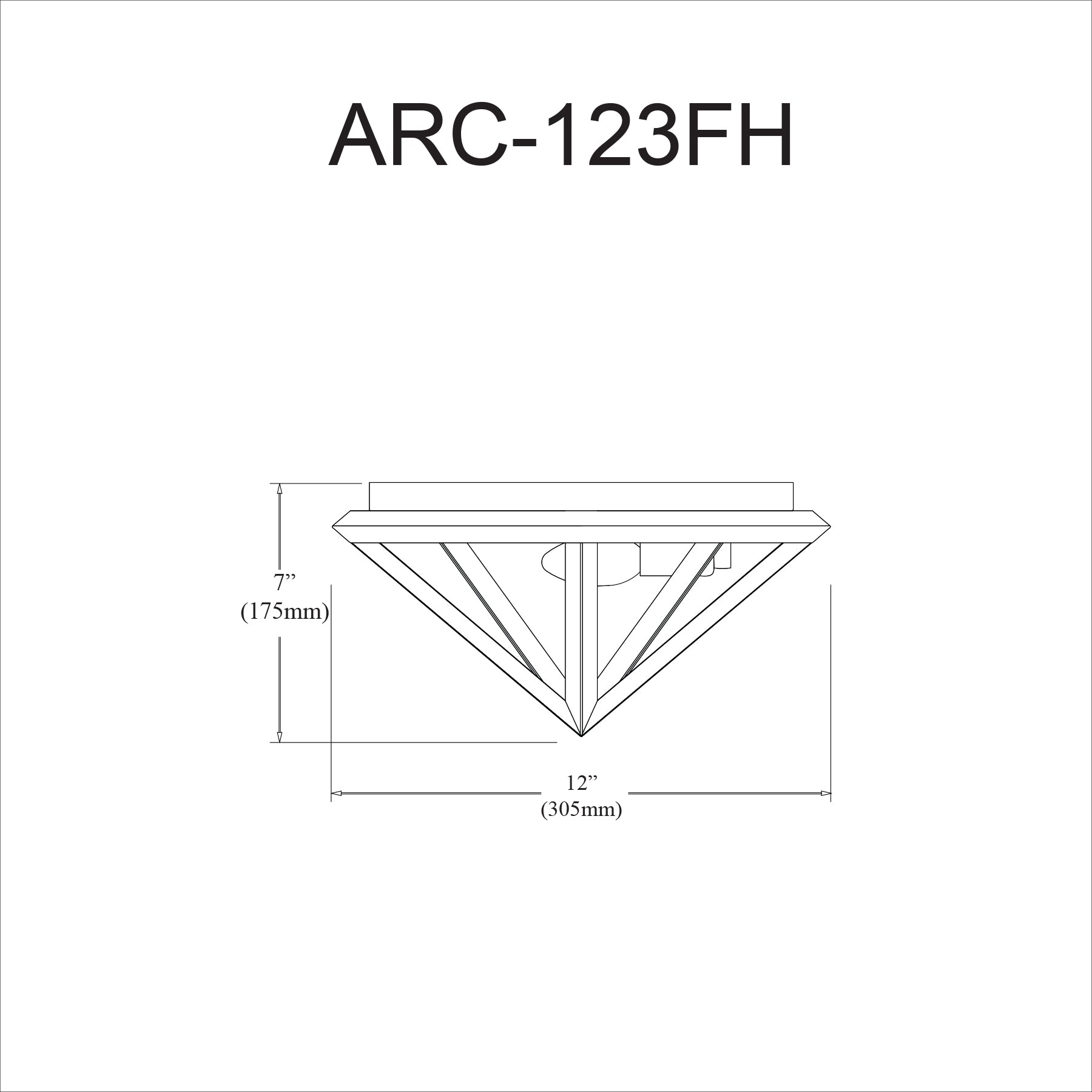 Plafonnier Noir | ARCHELLO — 12 po