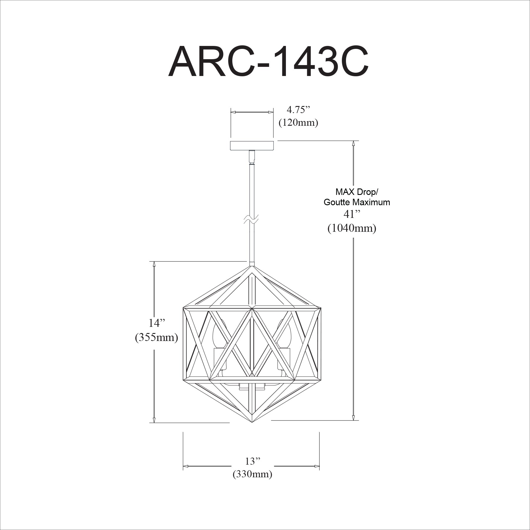 Luminaire suspendu Noir | ARCHELLO