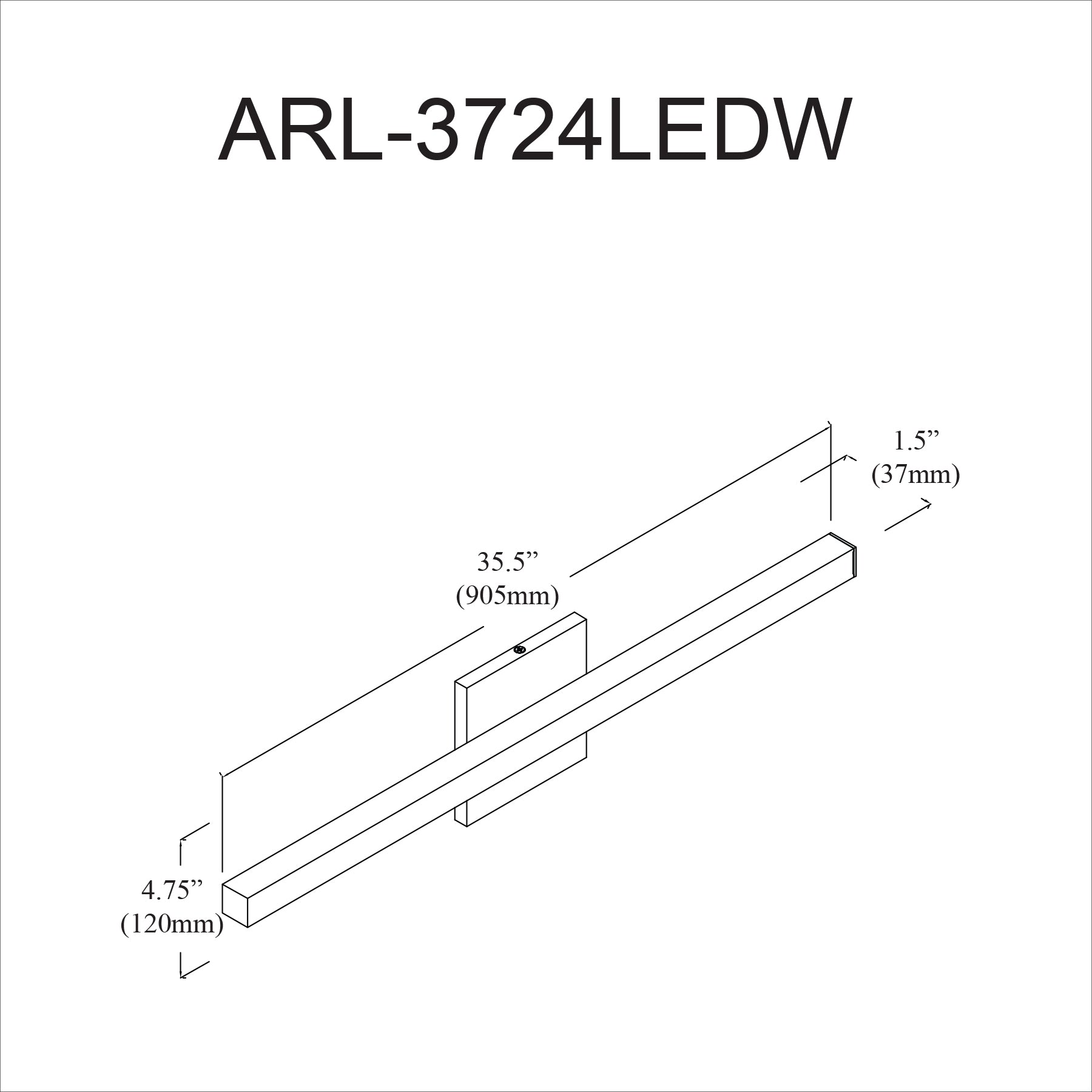 Applique murale | ARANDEL — 2 po × 5 po (ARL-3724LEDW)
