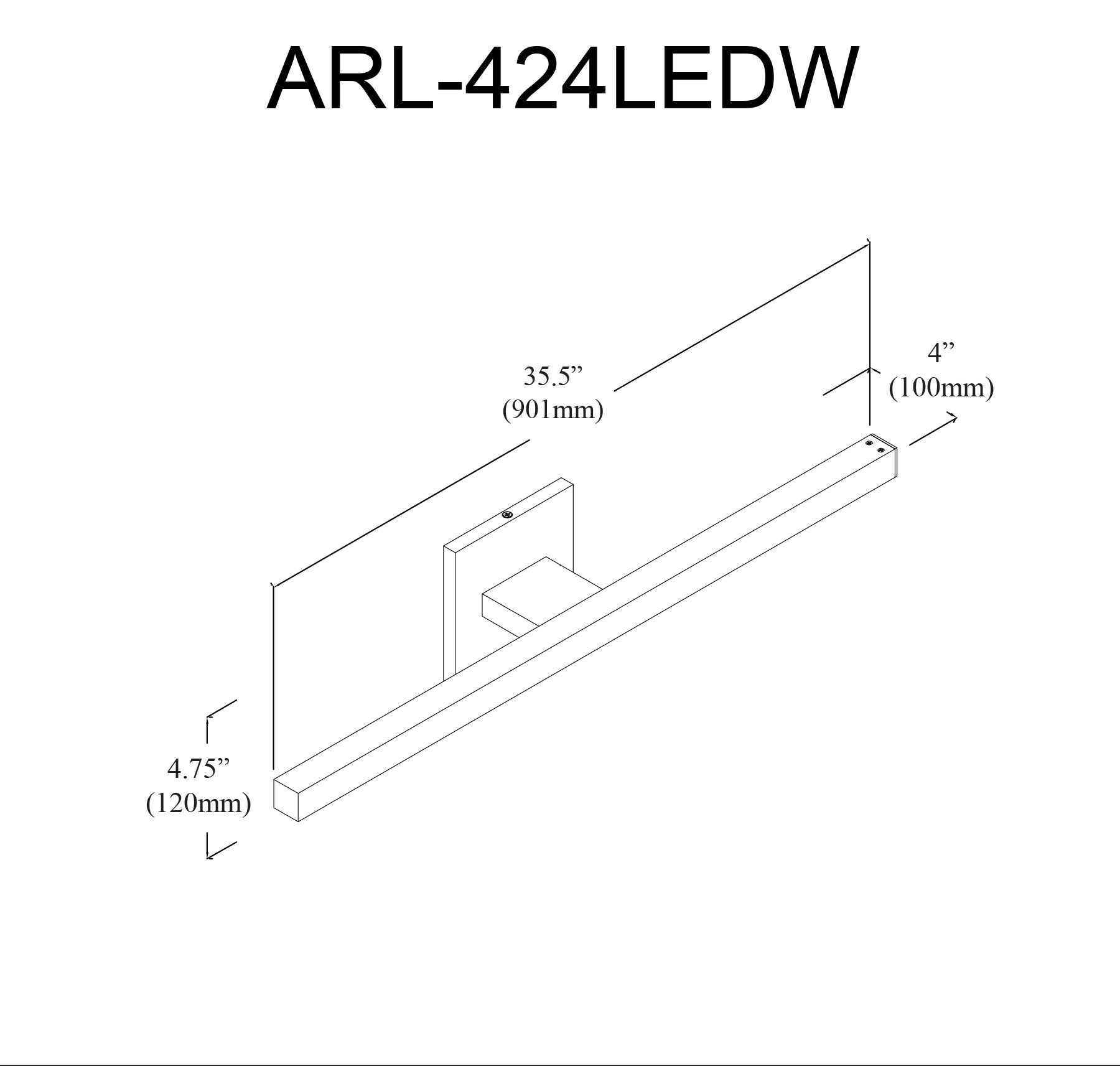 Applique murale | ARANDEL — 36 po × 5 po (ARL-424LEDW)
