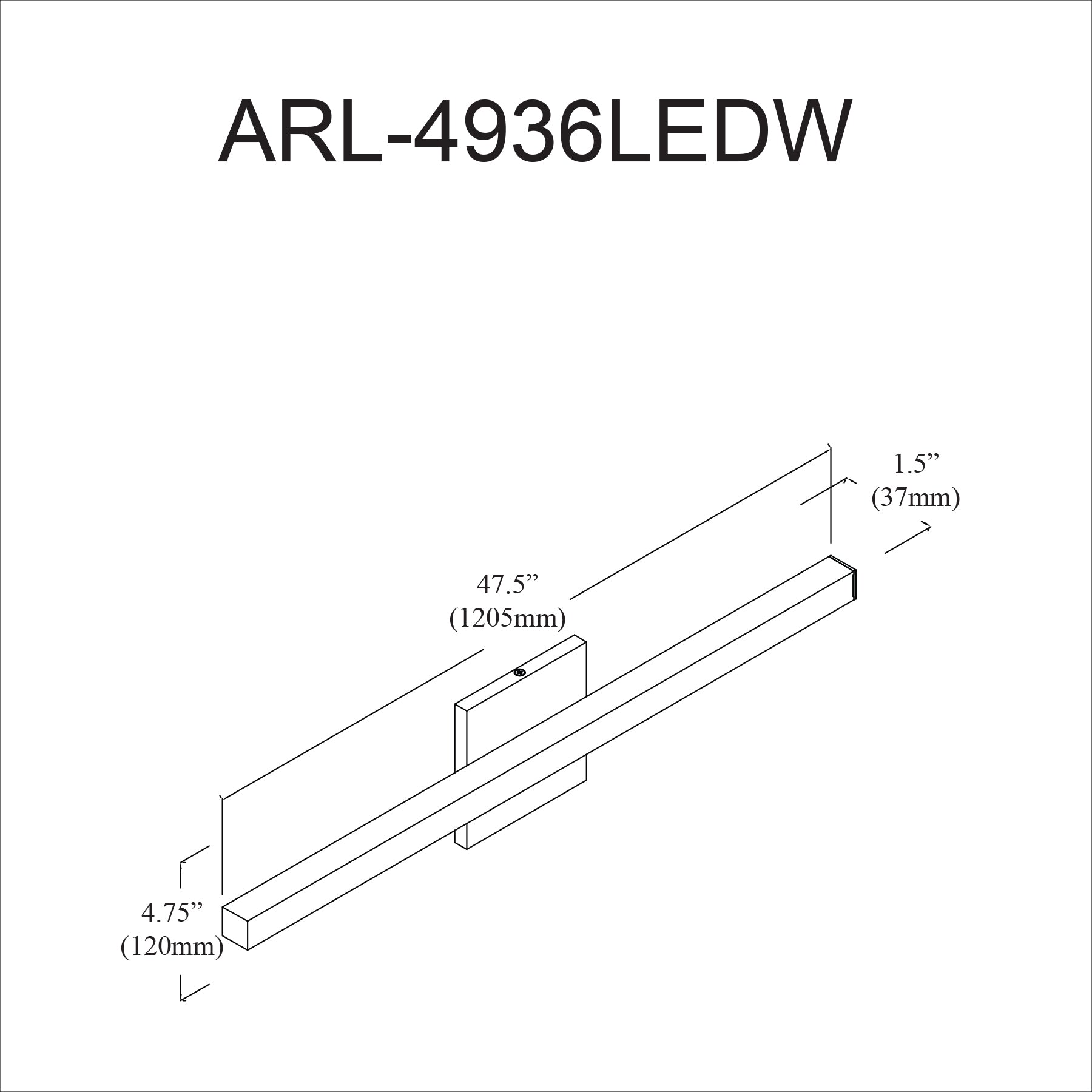 Applique murale | ARANDEL — 2 po × 5 po (ARL-4936LEDW)