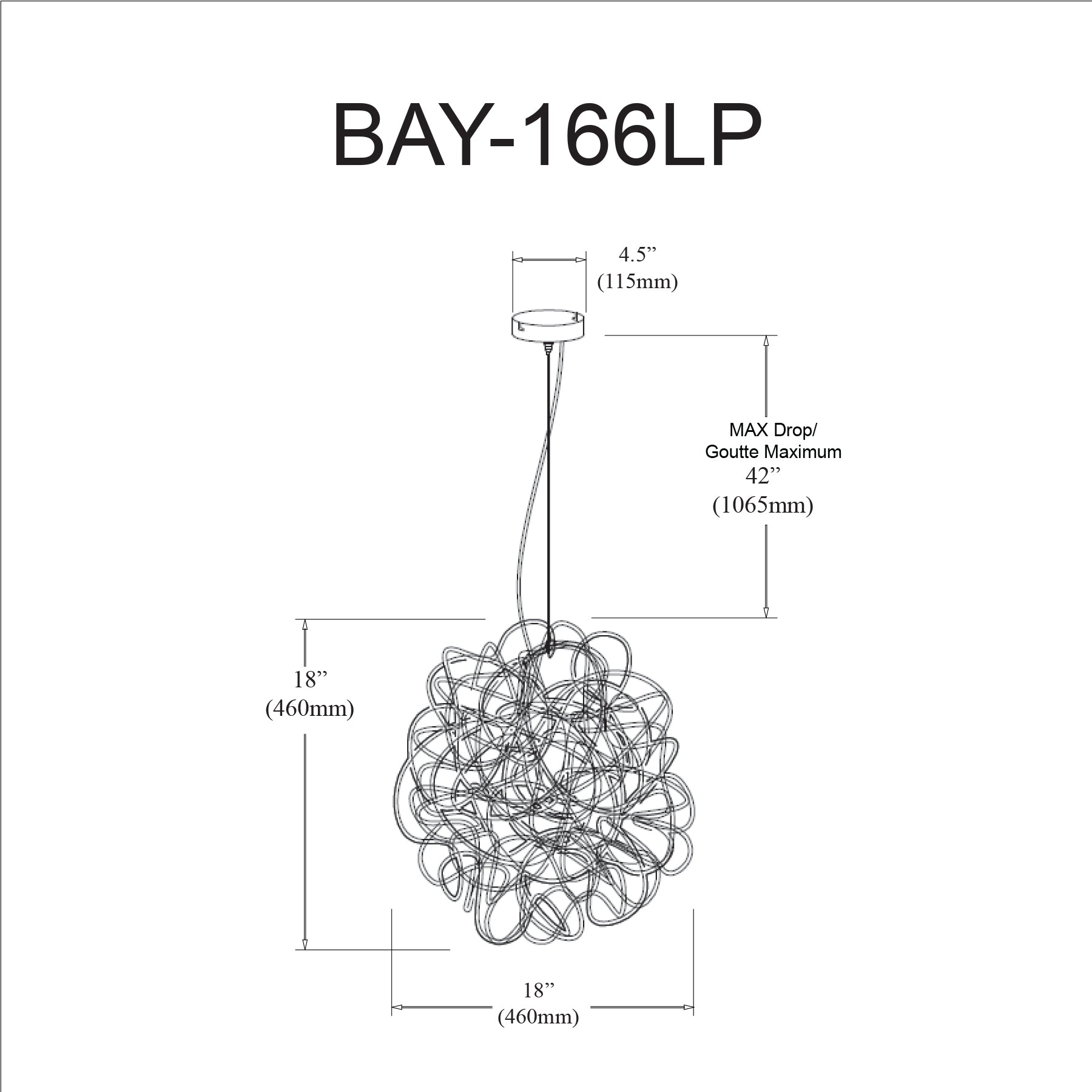 Luminaire suspendu Chrome poli | BAYA