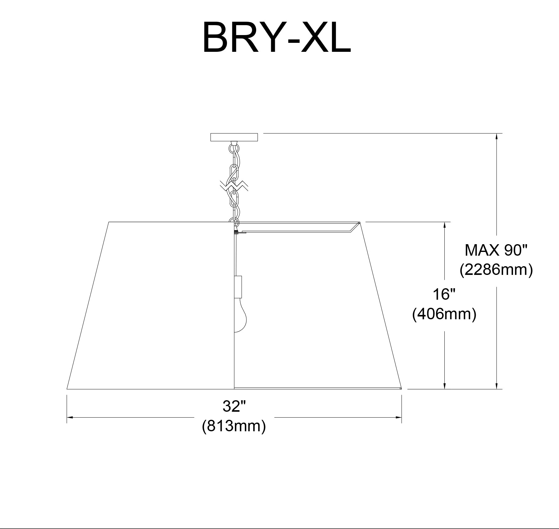 Luminaire suspendu Blanc | BRYNN — 32 po