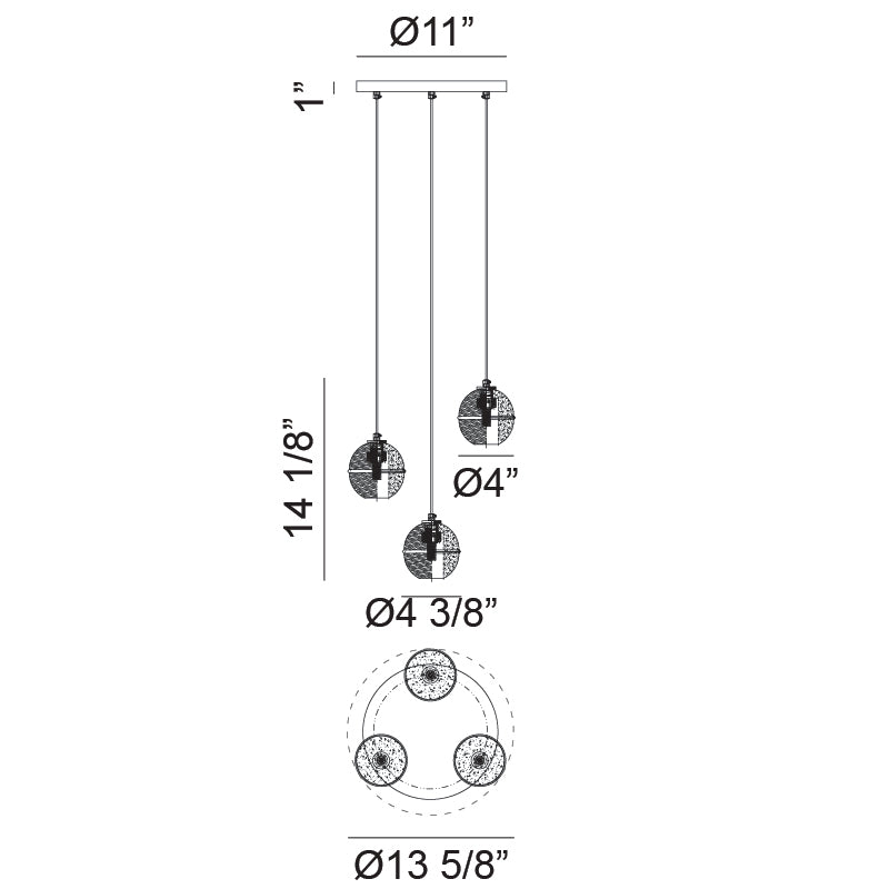 Luminaire suspendu | MISTY - Laiton