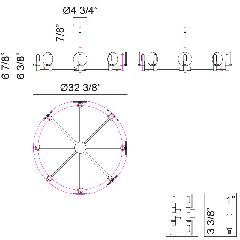 Luminaire suspendu Or champagne | CLOUDBURST - Or champagne