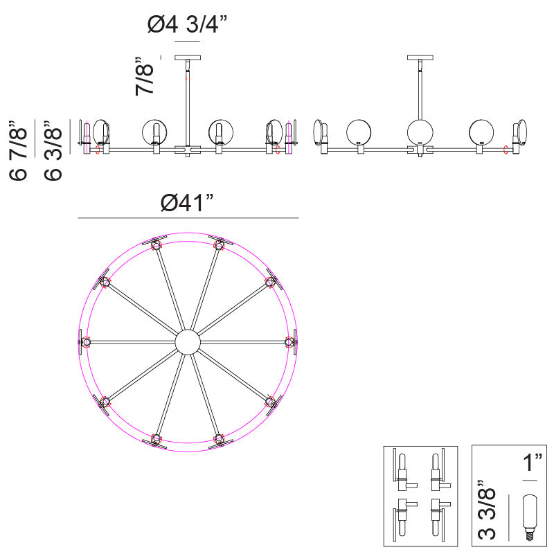 Luminaire suspendu Or champagne | CLOUDBURST - Or champagne