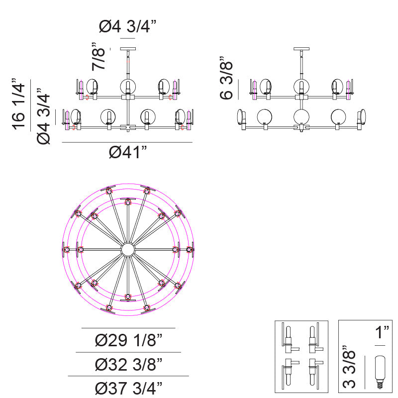 Luminaire suspendu Or champagne | CLOUDBURST - Or champagne