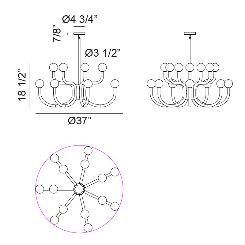 Luminaire suspendu | JOELLE - Laiton