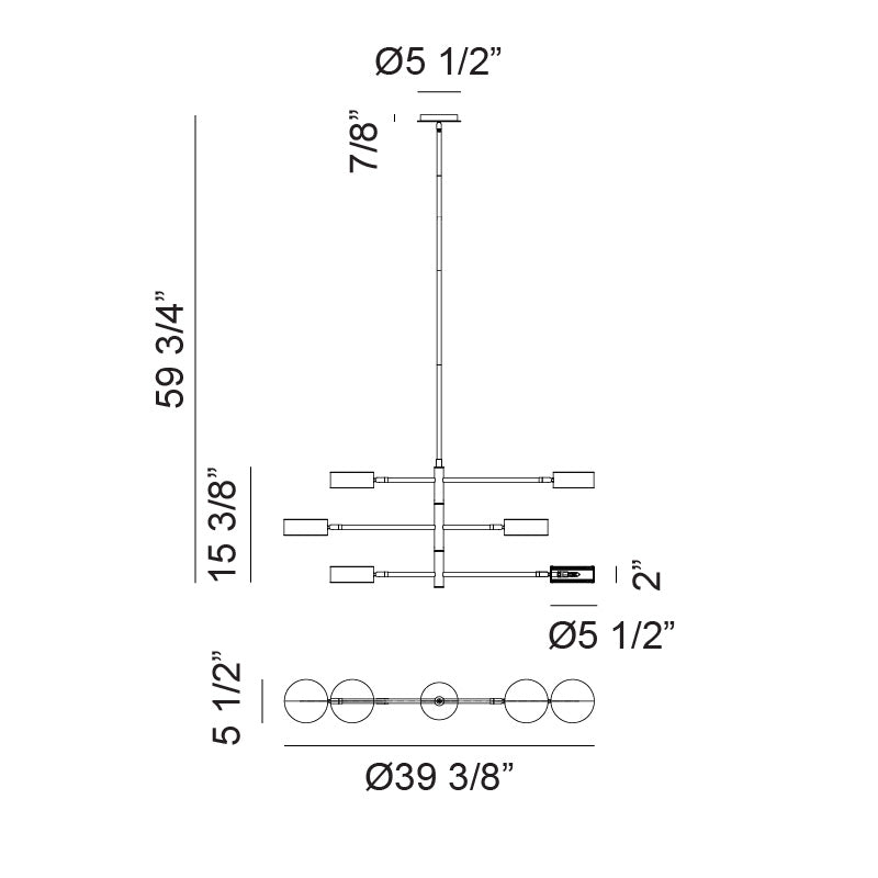 Luminaire suspendu Or champagne | WEATHERTON - Or champagne