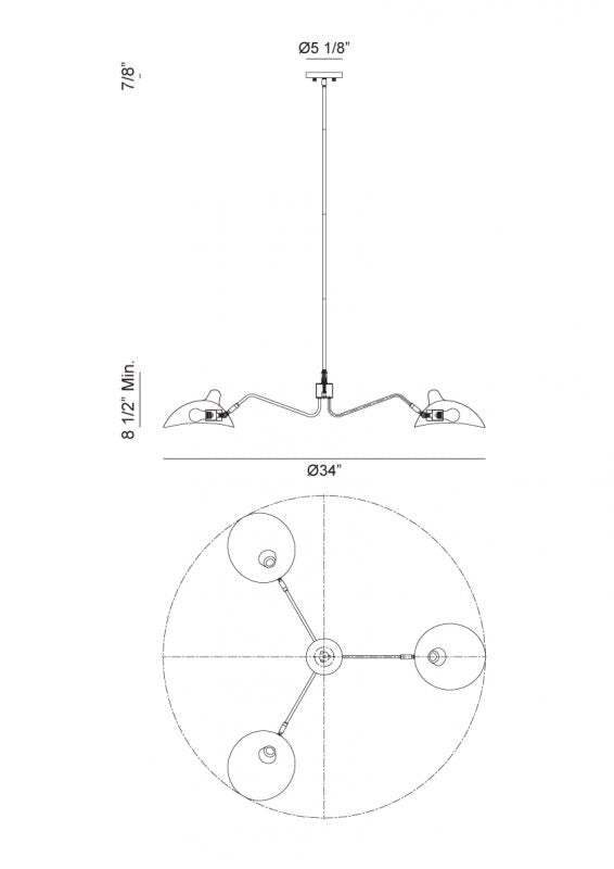 Luminaire suspendu Bronze et or brossé | DROID - Bronze et or brossé