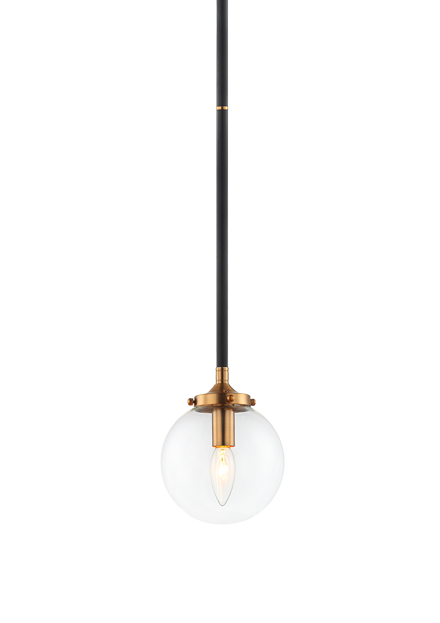 Luminaire suspendu | PARTICLES - Laiton — Abat-jour fermé