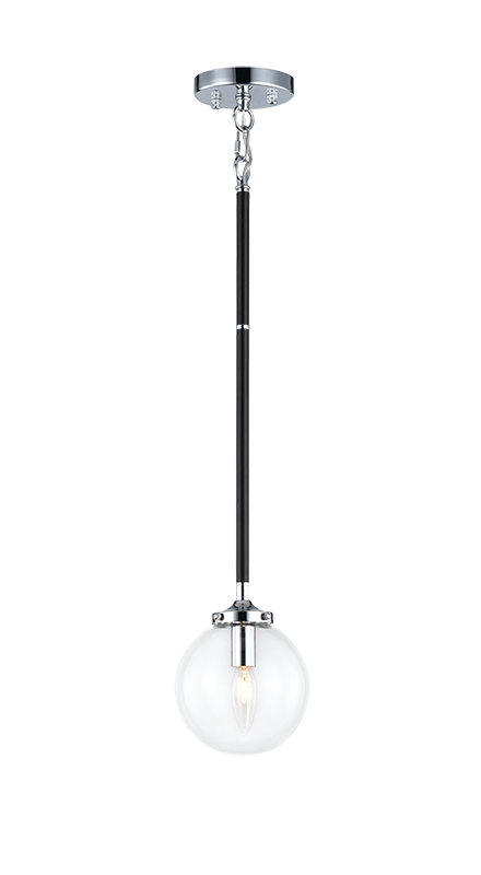 Luminaire suspendu | PARTICLES - Noir et chrome — Abat-jour fermé