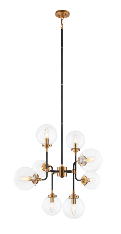 Luminaire suspendu | PARTICLES - Laiton — Abat-jour fermé
