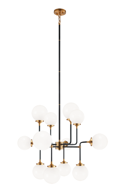 Luminaire suspendu | PARTICLES - Laiton — Abat-jour ouvert