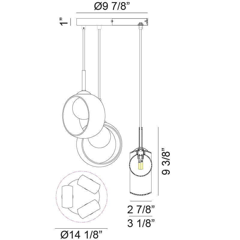 Luminaire suspendu | DELCIA - Noir