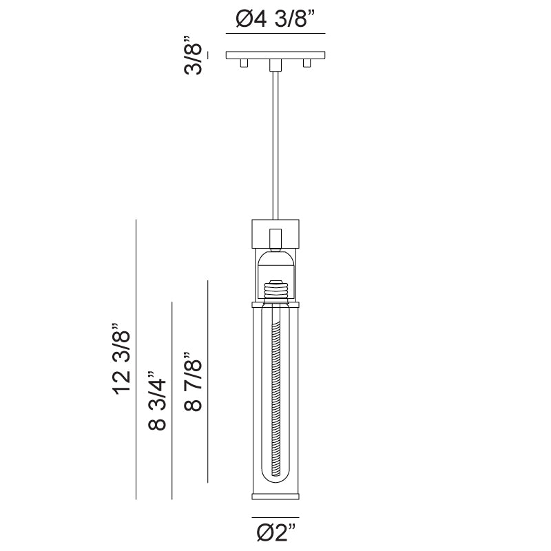 Luminaire suspendu | TUBO - Noir et chrome