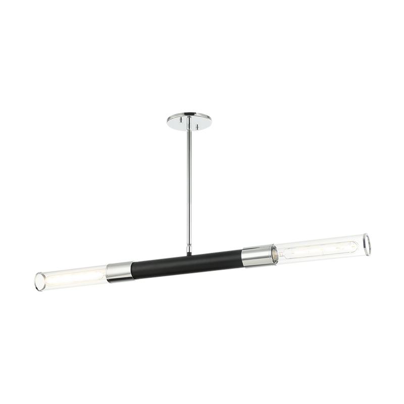 Luminaire suspendu | TUBO - Noir et chrome