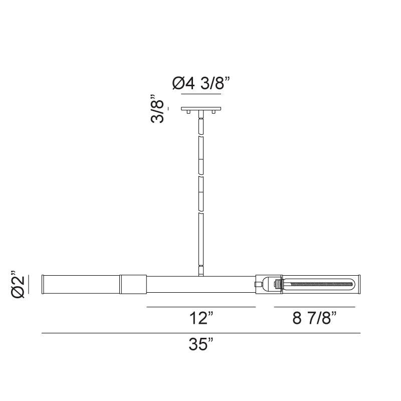 Luminaire suspendu | TUBO - Noir et laiton