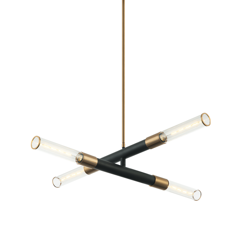Luminaire suspendu | TUBO - Noir et laiton
