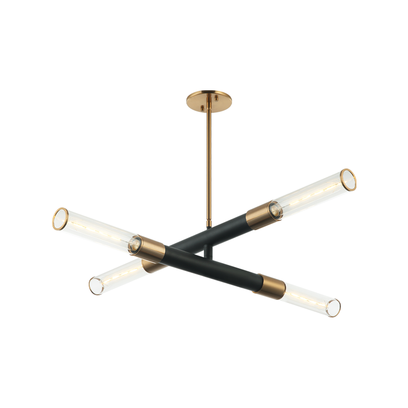 Luminaire suspendu | TUBO - Noir et laiton