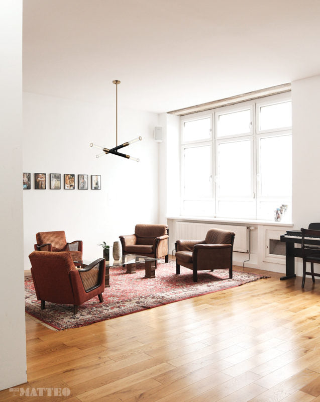 Luminaire suspendu | TUBO - Noir et laiton