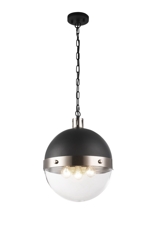 Luminaire suspendu | TORINO - Nickel brossé — Abat-jour fermé